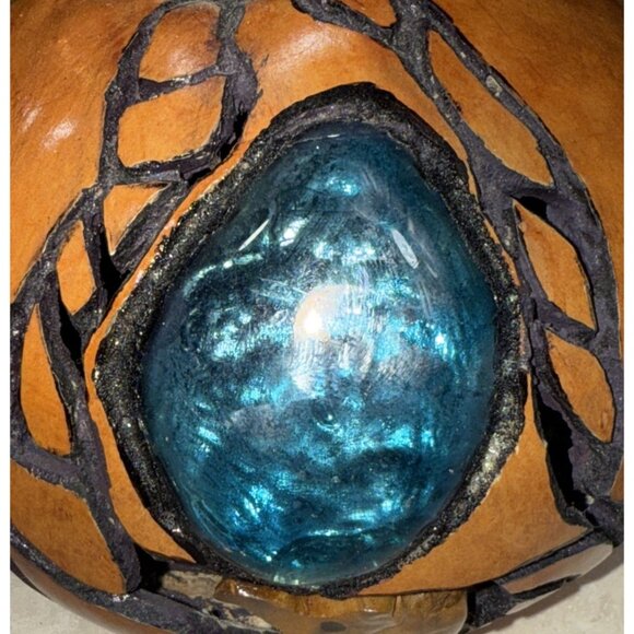 New Handmade Craft Hand Carved Gourd Small Light Lamp - Picture 3 of 11